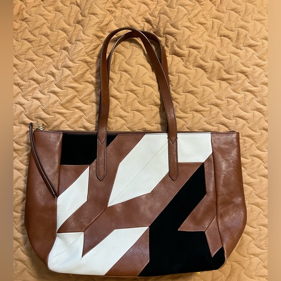 Fossil tri colour leather tote - beautiful bag! - Picture 1 of 3